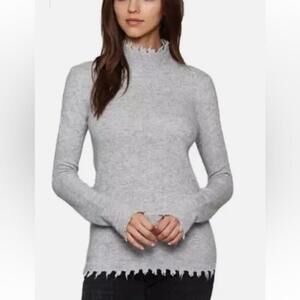 FATE Women's Long Sleeve Distressed Sweater Top
Gray Wool Cashmere Blend